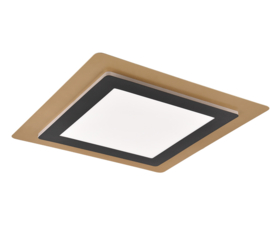 Trio lighting plafondlamp Morgan led, zwart-goud incl. afstandsbediening