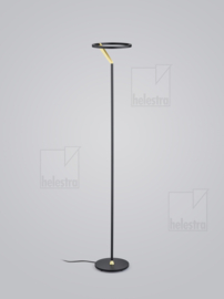 Vloerlamp Chaz led, zwart/goud incl push dimmer