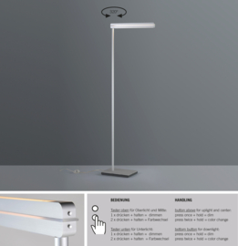 Bopp leuchten vloerlamp Switch led, geschuurd aluminium