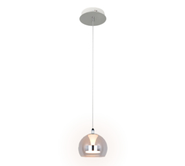 Trio lighting hanglamp Flynt led, 1-lichts transparant glas