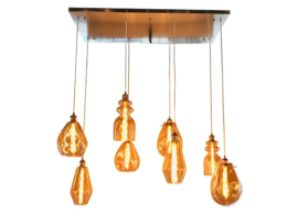 Hanglamp Vincent, 8-lichts NI  amberglas incl. licht bron