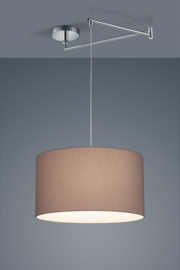 Helestra  hanglamp Certo chroom met kap in mocca
