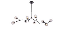 Light trend hanglamp Atom, 9-lichts black