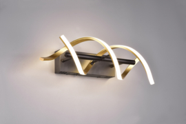 Trio lighting wandlamp Sequence led, mat messing incl. switch dimmer