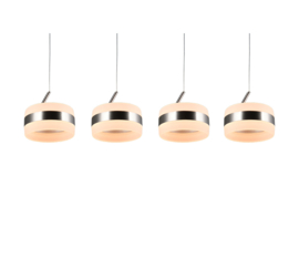 Trio lighting  hanglamp Dios led, 4-lichts mat nikkel