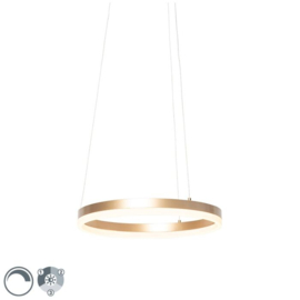 Qazqa hanglamp Anello led, goud incl. switch dimmer 40 cm