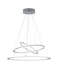 Trio lighting hanglamp Durban led, mat nikkel met switch dimmer