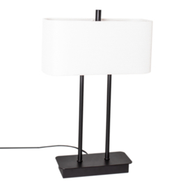 By Rydéns tafellamp Luton, zwart met witte kap incl. led bron