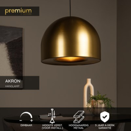 Lucide AKRON - Hanglamp - Ø 50 cm - 1xE27 - Mat Goud / Messing