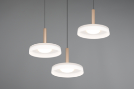 Trio lighting hanglamp Celeste led, 3-lichts caffee met switch dimmer