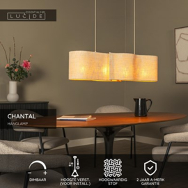 Lucide CHANTAL - Hanglamp - 4xE27 - Beige