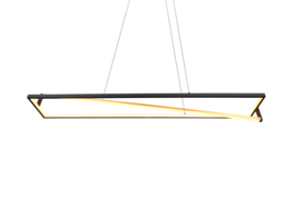 Trio lighting hanglamp Edge  led, zwart met switch dimmer