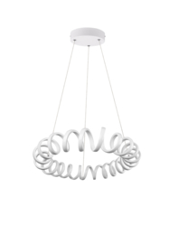 Trio lighting hanglamp Curl led, mat zwart met switch dimmer