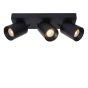 Lucide plafondspot Nigel led, 3-lichts zwart
