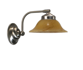 Old timerlight wandlamp Hoedkap, donker marmer glas