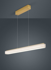 Helestra  hanglamp Bora led, mat messing met witt kap 120 cm