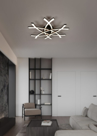 Trio lighting plafondlamp Pollock led, zwart