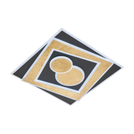 Fischer & Honsel plafondlamp Ratio led, zwart-goldleaf incl. afstandsbediening