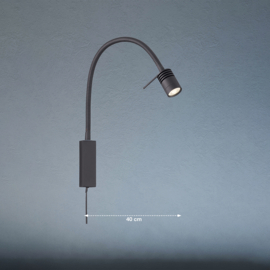 Fischer & Honsel wandlamp Flex Seng led, mat zwart