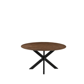 Label 51 Eettafel Otis, nature smooth mangohout | zwart metaal 130 cm