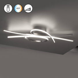 Fischer & Honsel plafondlamp Biba led, mat nikkel incl. afstandsbediening