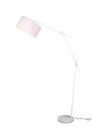 Trio lighting vloerlamp Ponte, wit met stoffen kap wit