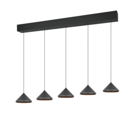 Trio lighting  hanglamp Laguna led, 5-lichts zwart
