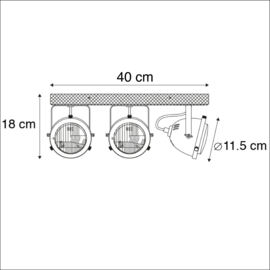 Qazqa plafondspot  Emado, 3-lichts staal incl. licht bron