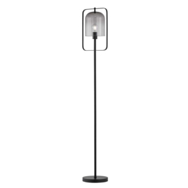 Light trend vloerlamp zwart met glas