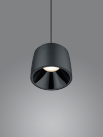 Helestra  hanglamp Copa led, 1-lichts zwart-zwart