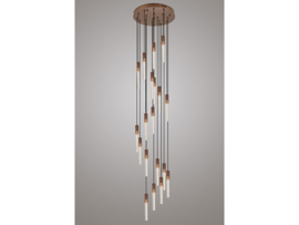 Light trend hanglamp Kiki, 19-lichts brons rond