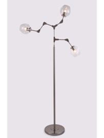 Light trend vloerlamp Atom, 3-lichts zwart