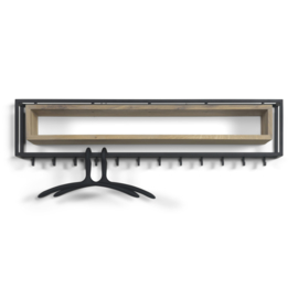 Spinder design Kapstok School, zwart met eiken 120 cm