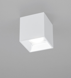 Helestra plafondlamp Ally led, vierkant mat wit met blender wit