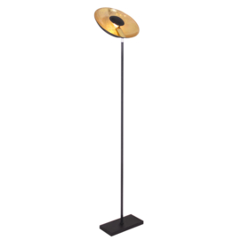 By Rydéns vloerlamp Captain Uplight, zwart met goud incl. led bron