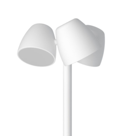 Pujol Lighting vloerlamp Trio led, 3+1 lichts mat wit