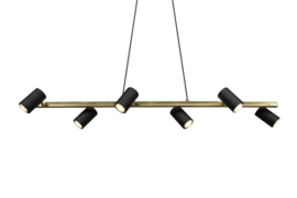 Trio lighting hanglamp Marley, 6-lichts zwart - goud