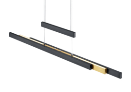 Trio lighting hanglamp Trajan led, zwart met messing