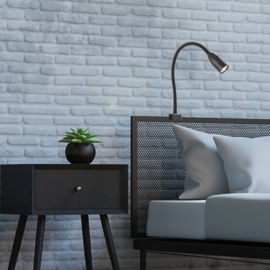Fischer & Honsel wandlamp Flex led, mat zwart met push dimmer