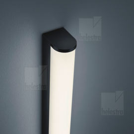 Helestra wandlamp Ponto led, zwart met acryl glas 120 cm IP44