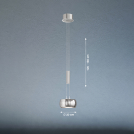 Fischer&honsel hanglamp Colette led, mat nikkel
