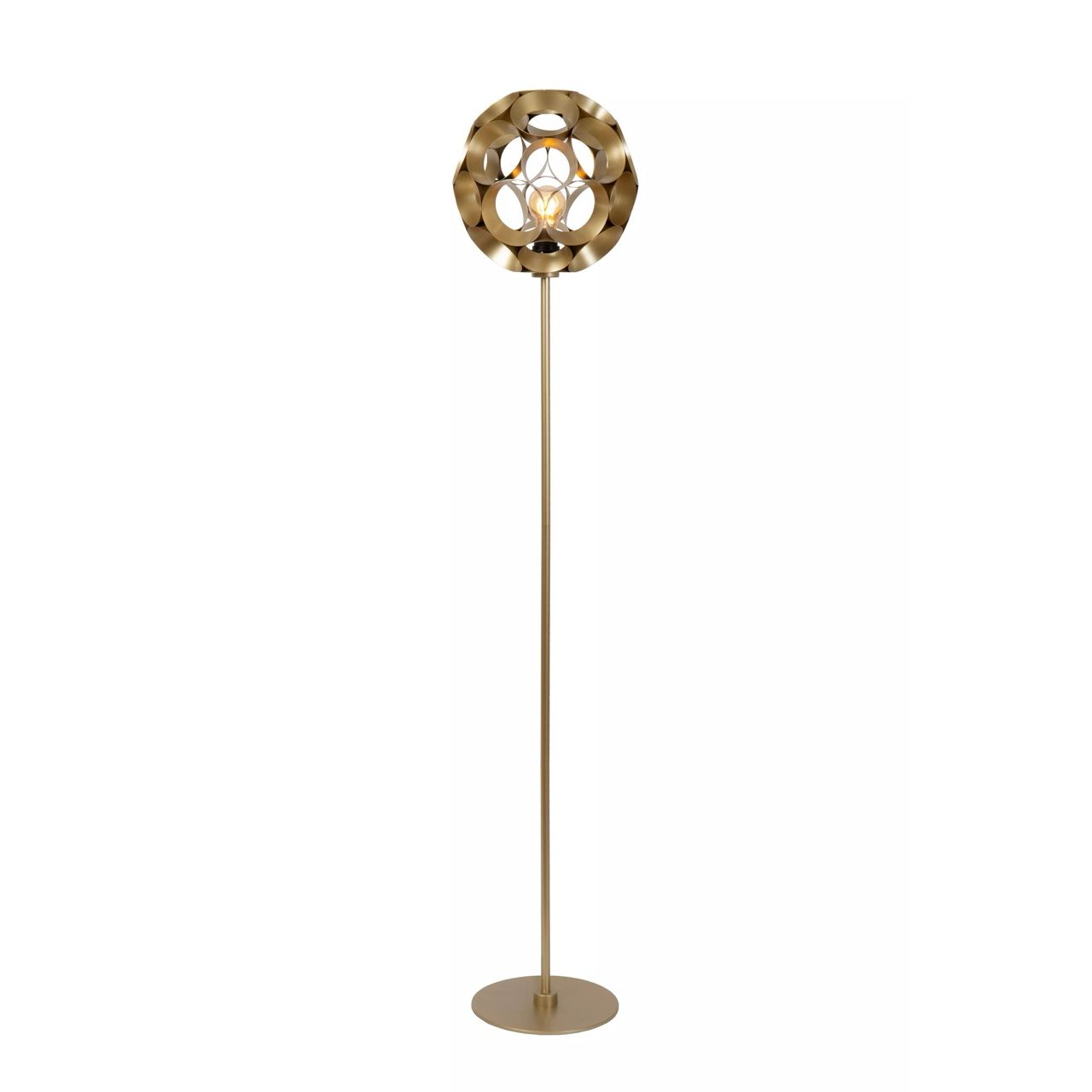Lucide vloerlamp Hannelore, mat goud
