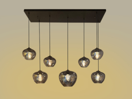Light trend hanglamp Apple, 7-lichts smokeglas