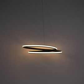 Qazqa hanglamp Rowan led, zwart incl. switch dimmer 74 cm