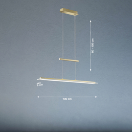 Fischer&honsel hanglamp Tenso TW led, mat messing incl. pushdimmer