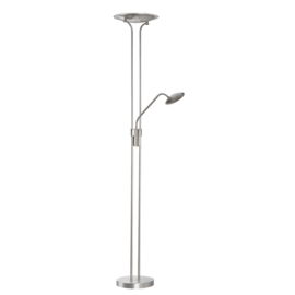 Fischer & Honsel vloerlamp Tallri led, 2-lichts mat nikkel