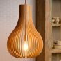 Lucide hanglamp Bodo, licht hout