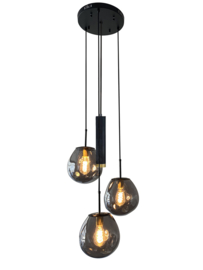 Light trend hanglamp Din ei, 3+1 lichts met smoke glas