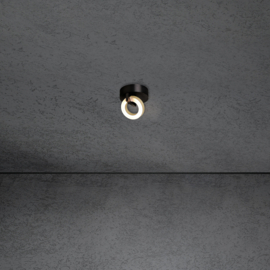 Escale MIDNIGHT spot rond led, zwart-taupe