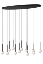 Lucide  CALINA - Hanglamp - LED Dimb. - CCT - 12x7W 2200K/3300K zwart